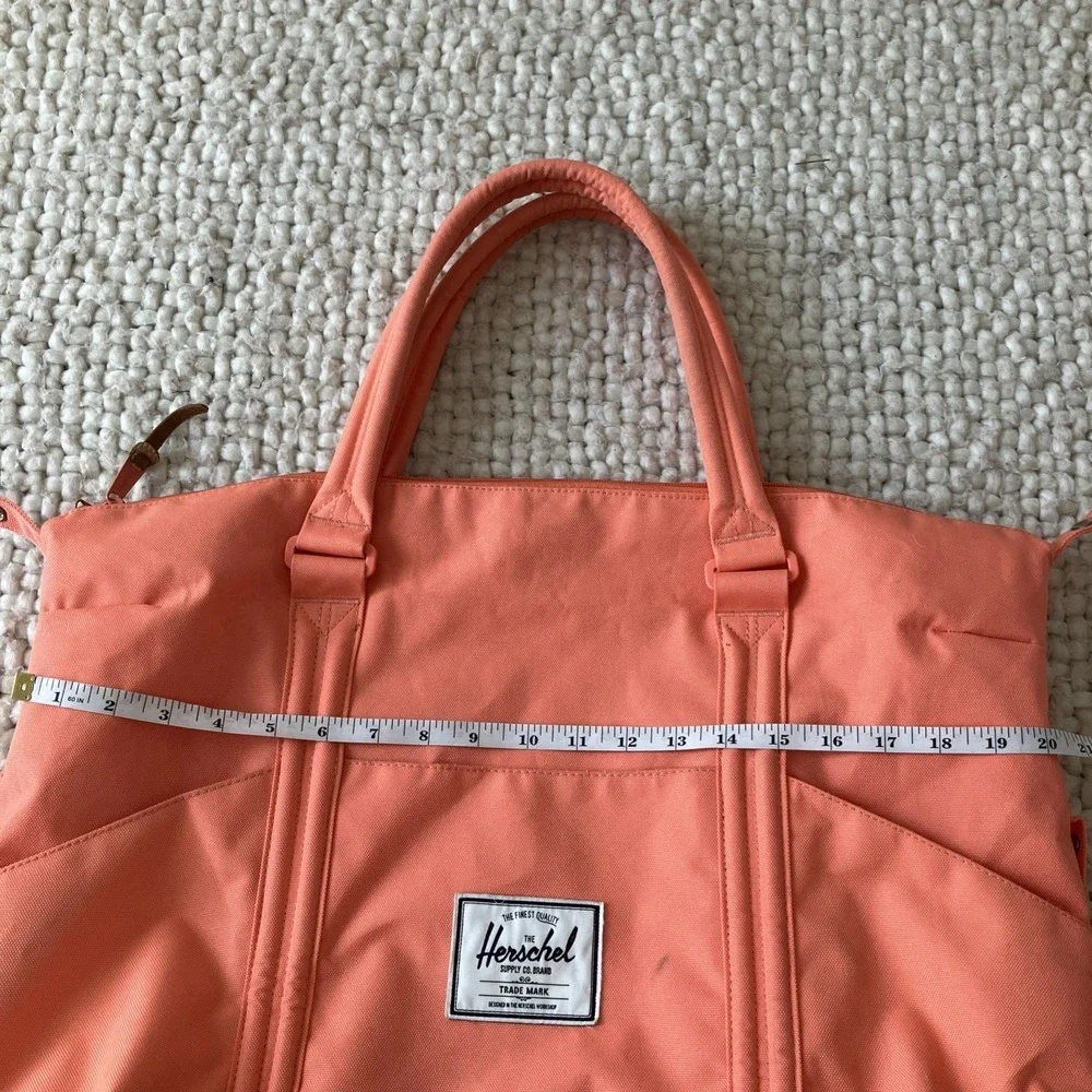 Herschel Supply Co.‎ Pink Tote Bag Pockets Easy Access Double Zip Side Snap Alt